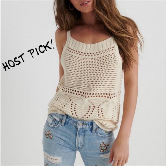 Lucky Brand Tops - 🎉HP🎉 NEW crochet cover up sleeveless top